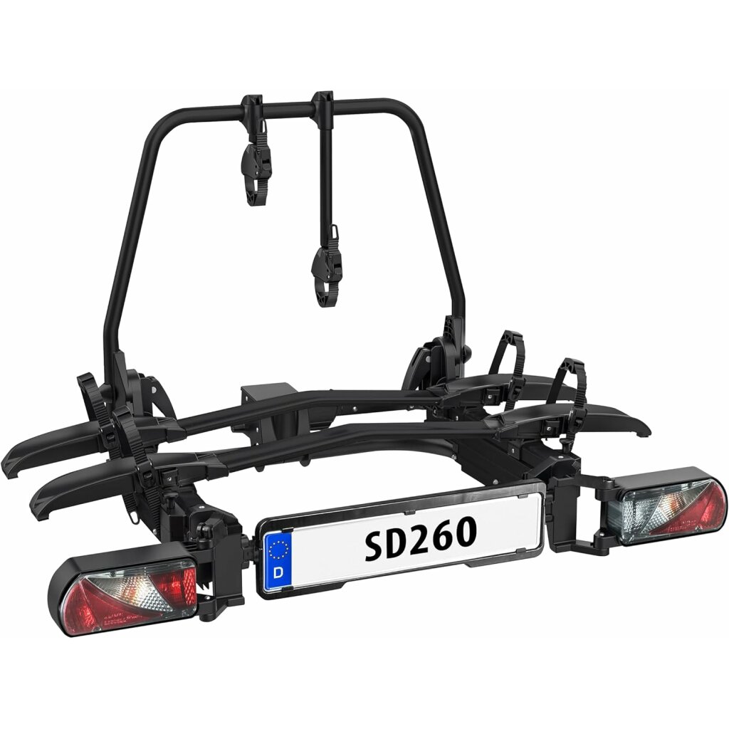 EUFAB Fahrradträger für Kastenwagen SD260 Flügeltüren Kupplungsträger Black Edition