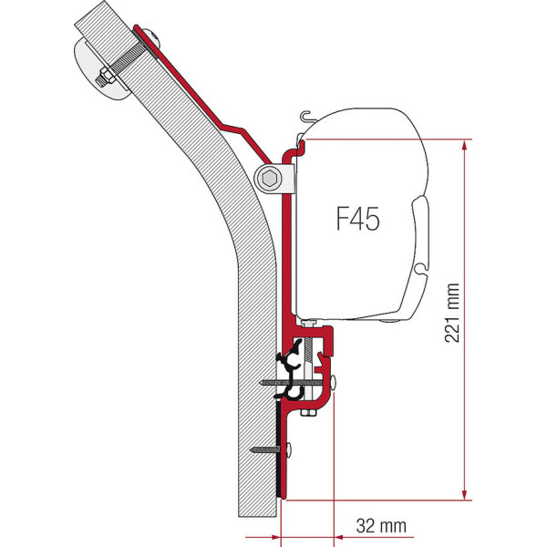 FIAMMA Adapterkit 3-tlg. zu Wandmarkise Fiamma F45 S / F45 L Eriba Touring