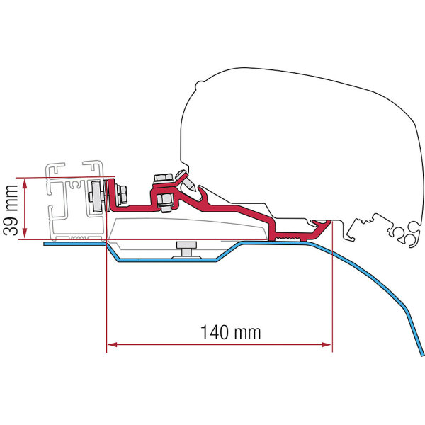 FIAMMA Adapterkit F80S Ducato H2 für Smart Clamp System